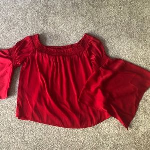 NWOT Guess Bardot Style Top with Bell Sleeves